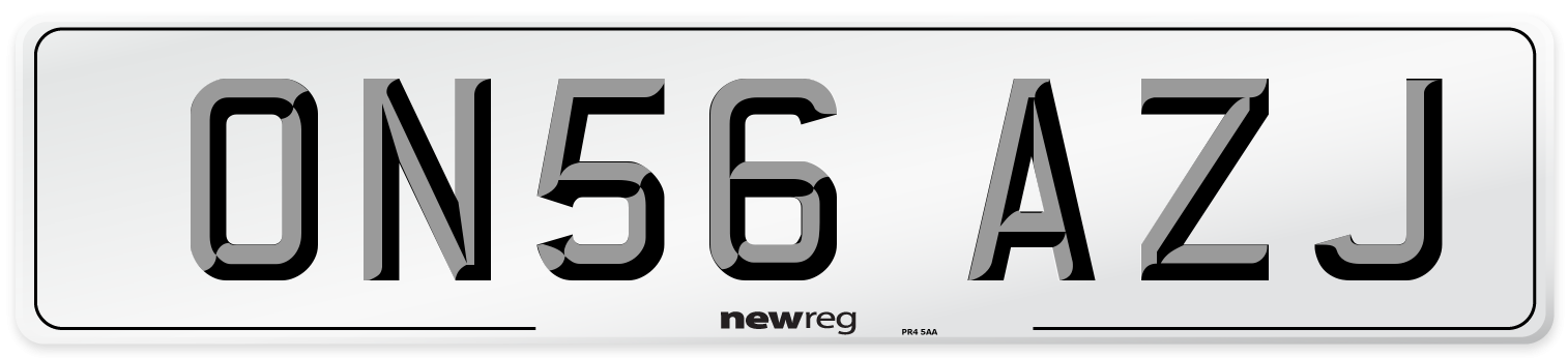ON56 AZJ Number Plate from New Reg